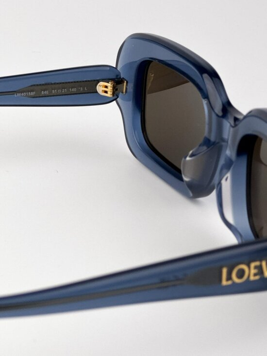 Loewe LW40158F SLIM 84E Rectangle Sunglasses – Shiny Blue / Brown Lenses main image 8
